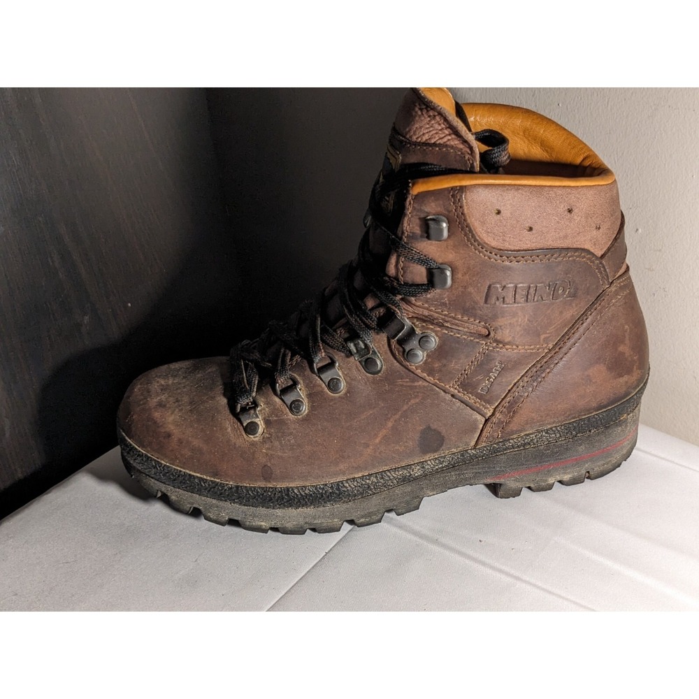 Meindl Hiking Boots Brown Leather Vibram Mens US 7.5 - Picture 5 of 9
